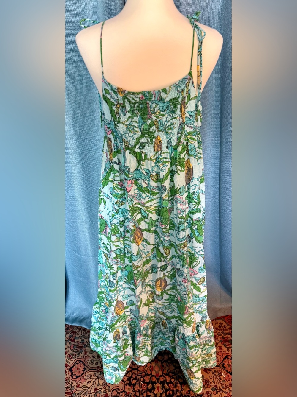 kate spade Green and Blue Aquatic Print Maxi Dress - Picture 2 of 7